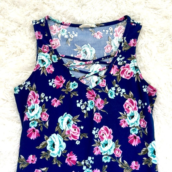 Blue Floral Summer Dress - Picture 2 of 3